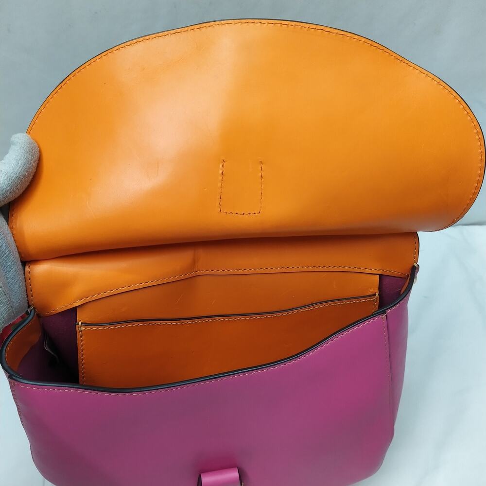 Dooney & Bourke Reese North South Pink Leather Flap Closure Shoulder Bag - Picture 15 of 16